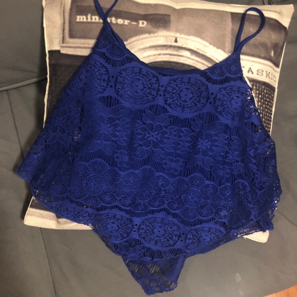 Royal Blue Angled CROP Tank Top